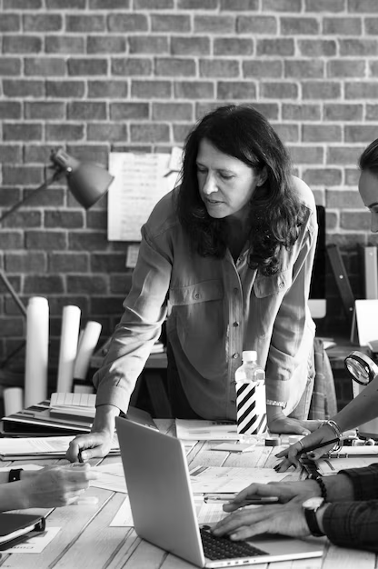 Professional working at desk